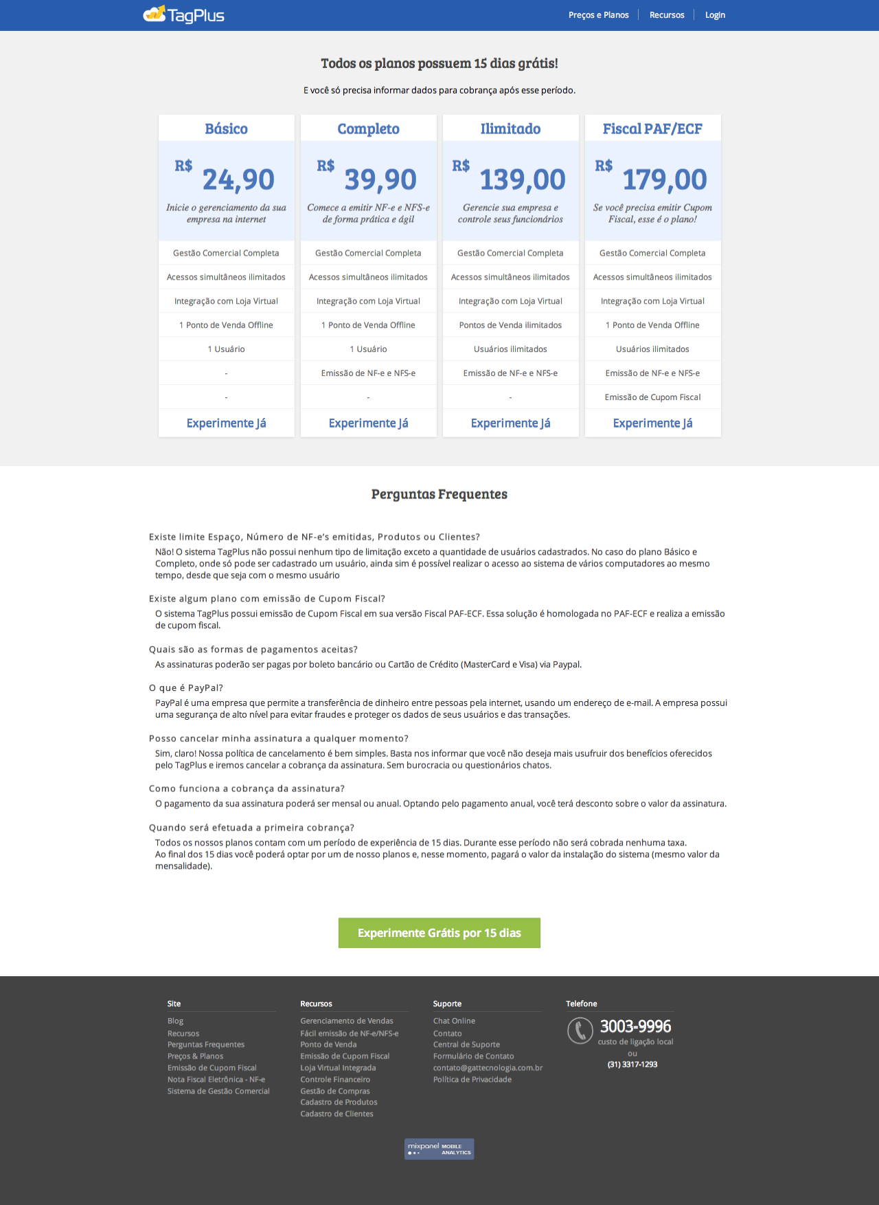 TagPlus - Preços e Planos Original